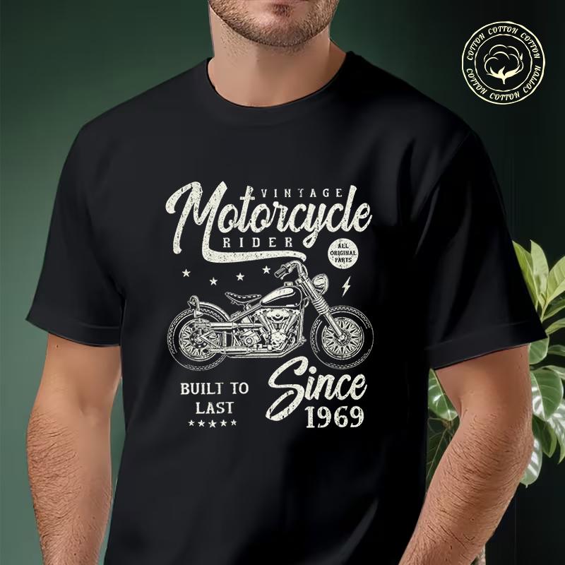 Motorcycle Rider Since 1969 Men's Moto T Shirt Casual Dress High Quality Mens Cotton Round Neck