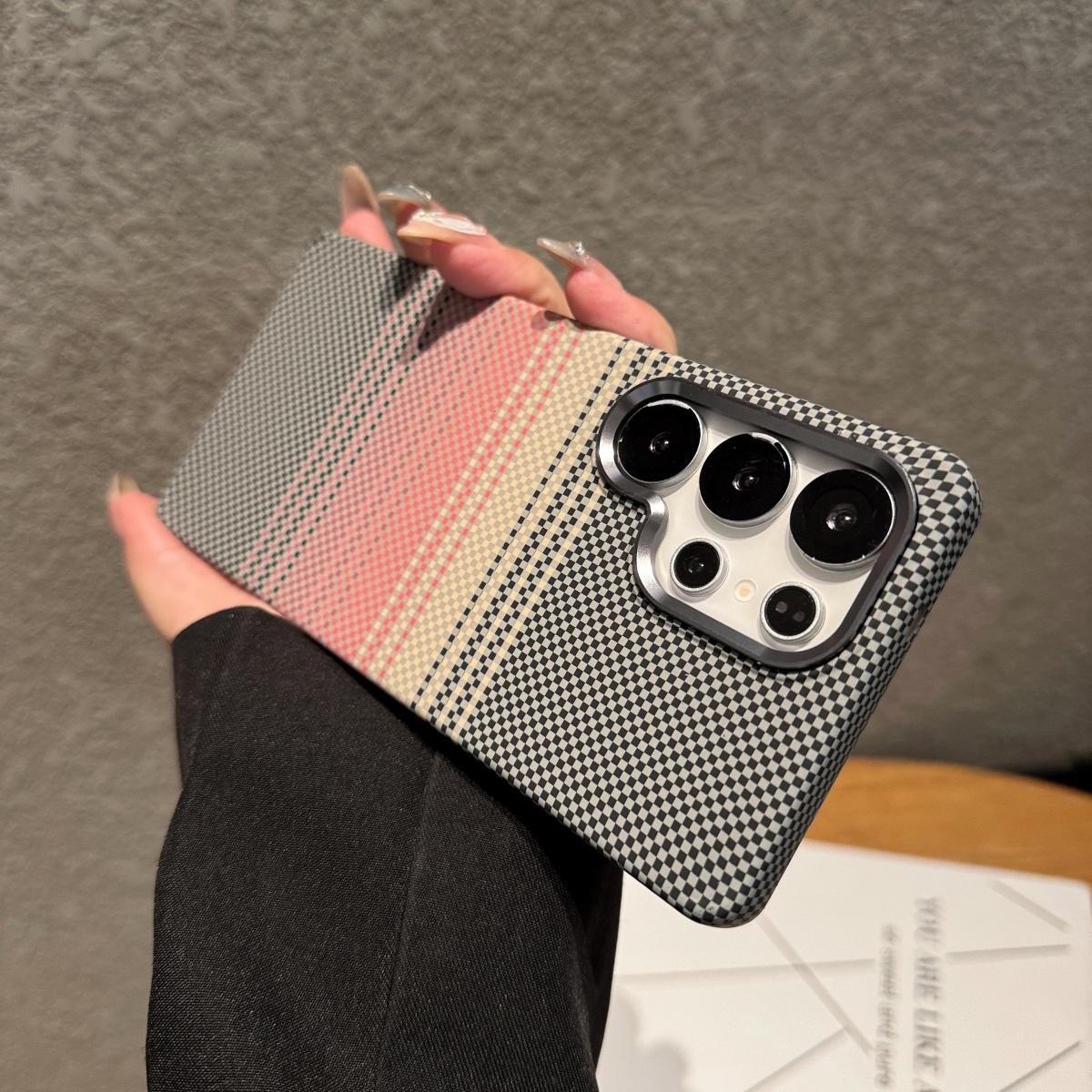 

Пластиковий чохол з візерунком під карбон і кевлар Mountain для Samsung S25 S24 S23 Ultra Plus З магнітним кільцем для бездротової зарядки Magsafe Galaxy S23