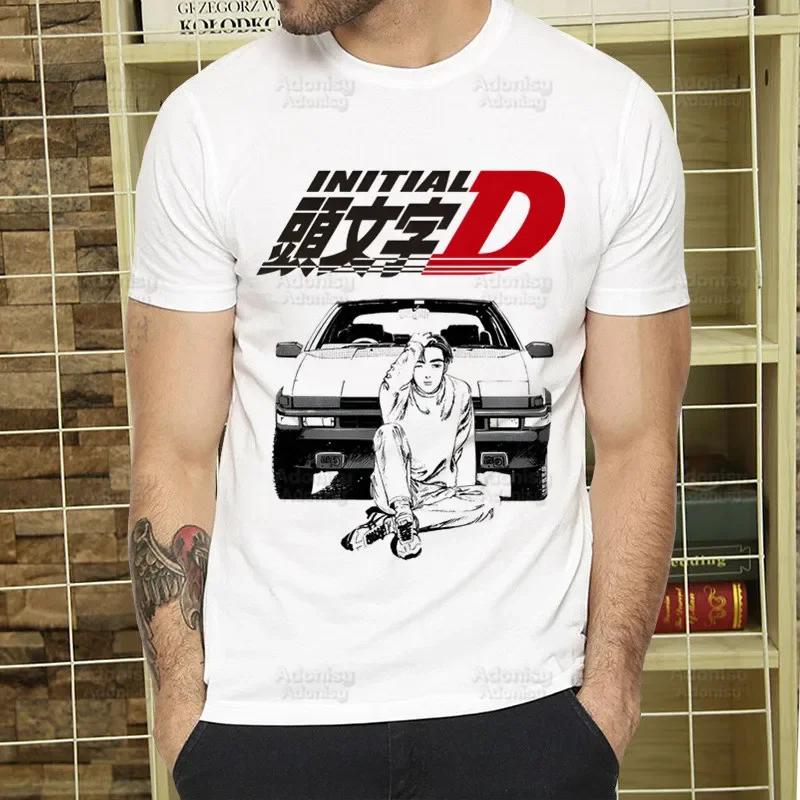 Initial D T Shirt  Unisex Retro Washed Tops Tees Harajuku AE86 Drift Tshirt Hip Hop Male Fujiwara Tofu JDM Japanese T-shirts Shirt