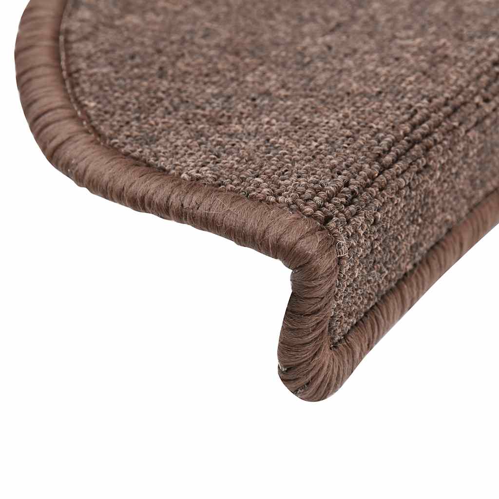 Step Mats 30 pcs. 56 x 17 x 3 cm Coffee Brown Semi Round