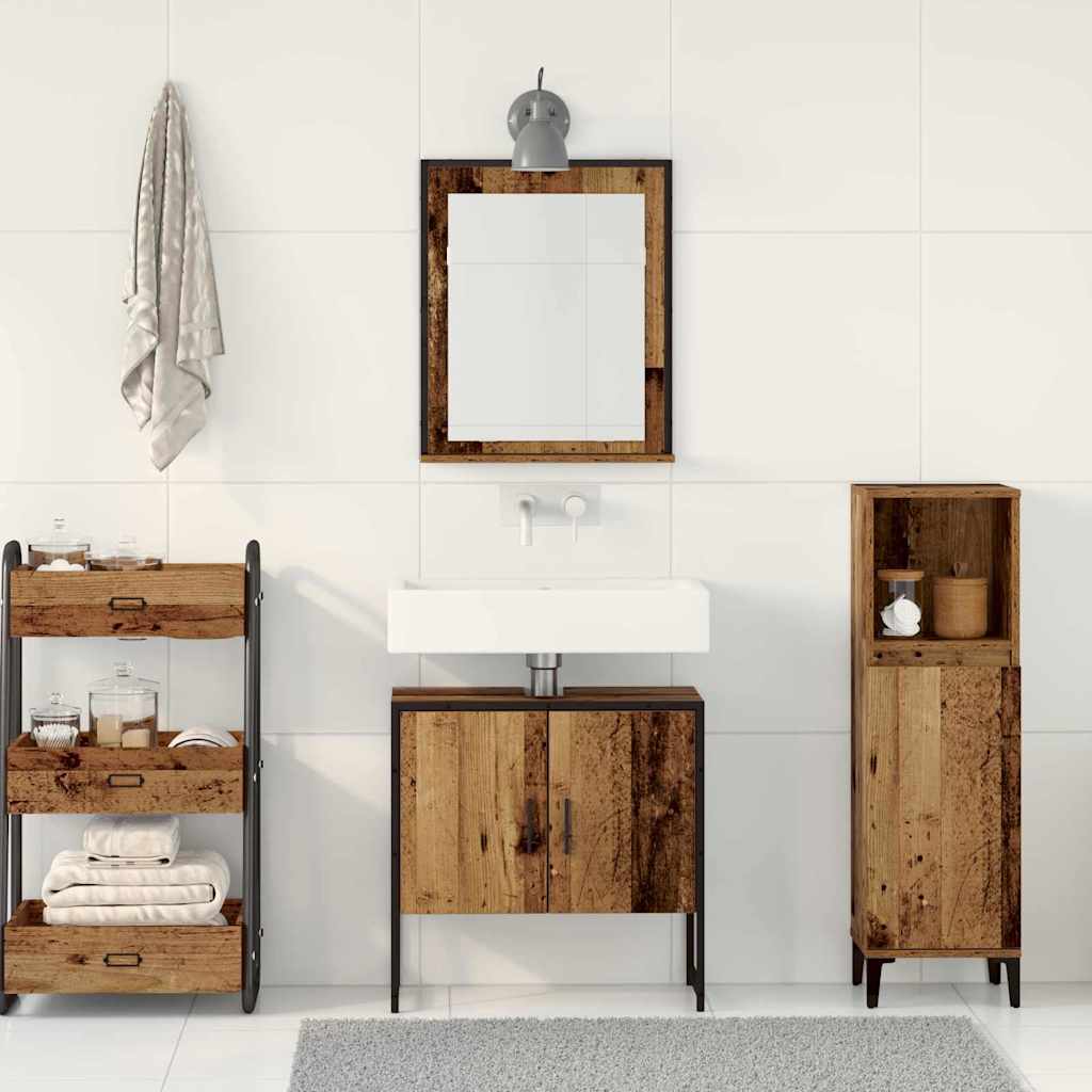 Wall Mounted Bathroom Furniture Set 2 pcs Brown Particleboard