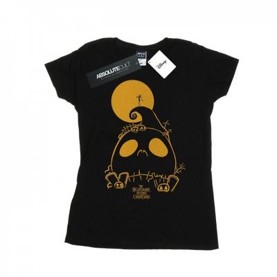 Camiseta feminina/feminina Nightmare Before Christmas Jack Skellington Cemetery de algodão