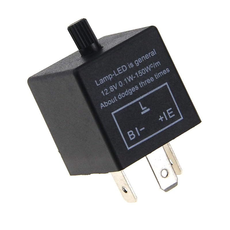 ZOOKOTO 12V 3 Pin Electronic LED Flasher Relay 0.1W-150W C/m Motorcycle Turn Signal Adjustable Flasher CF13