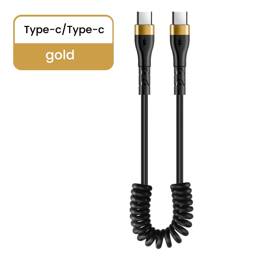 120W 6A Spring Cable Super Charging For Samsung S24 S23 USB C TO USB Type C Cable For iPhone 15 Plus Xiaomi 11 Quick Charger 3.0