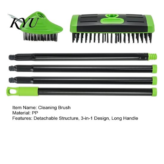 Outdoor Floor Gap Brush 3-in-1 Deck Brush, Scrub with Long Handle, Detachable Deep Cleaning for Pavers Weed Stone Joints, Patio, Pavers, Driveway,