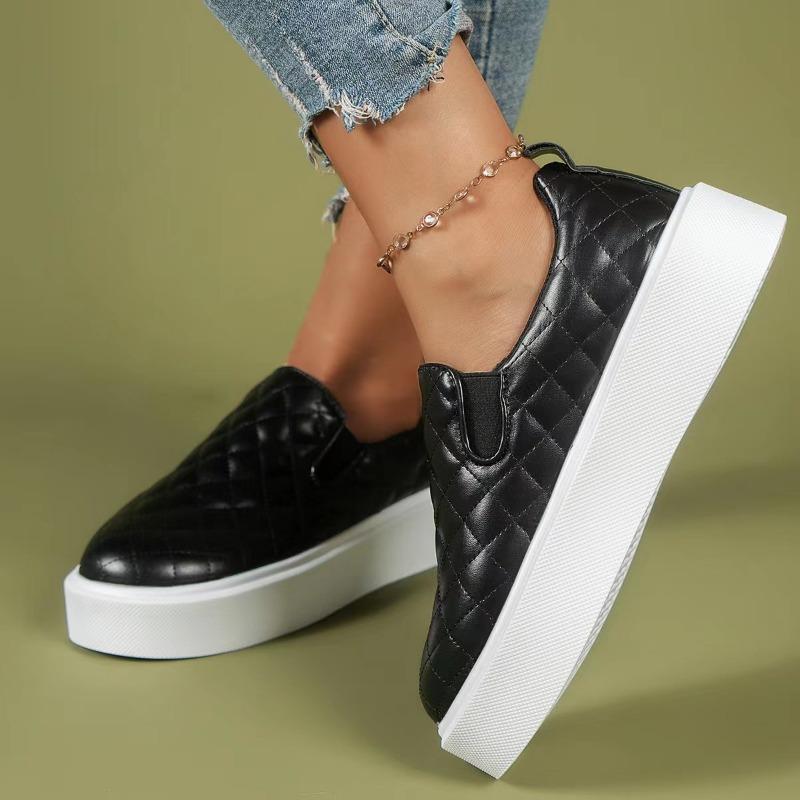 European and American Flat Shoes Women's 2024 Spring and Autumn New Leisure Vulcanized Shoes Thick Sole Lazy Shoes Zapatos Mujer