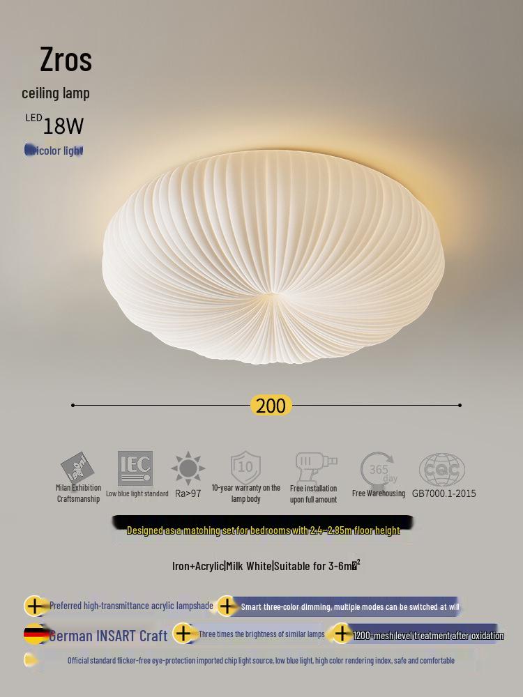 Modern Minimalist Pumpkin Ceiling Light for Bedroom, Dining Room, Study, or Kids' Room