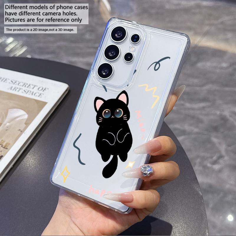 Cartoon problem cat Phone Case for Samsung A22 A23 A24 25 26 A31 32 33 34 35 50 51 52 53 54 55 71 72 73 Transparent Soft Covers