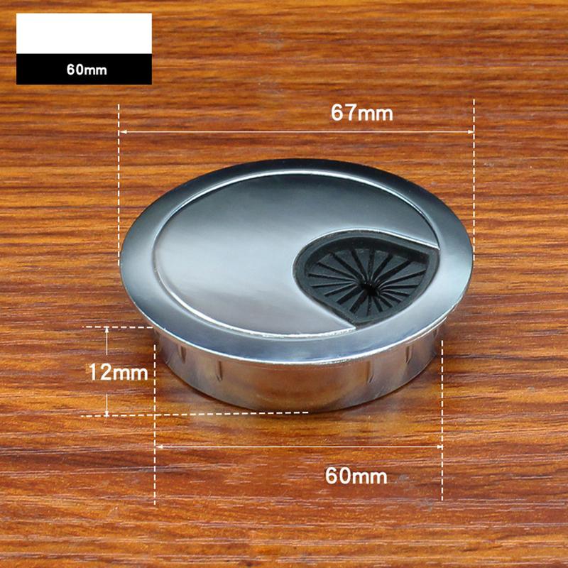 Zinc Alloy Cable Hole Cover 50mm/60mm/80mm Computer Metal Grommet Desk Table Cable Tidy Outlet Wire Cover For Home Office