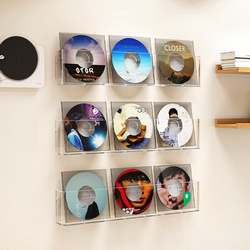 Wall Vinyl Records Rack Acrylic Brochure Holder Hanging Child Picture Book Shelf Literature File Magazine Comic Display Stand