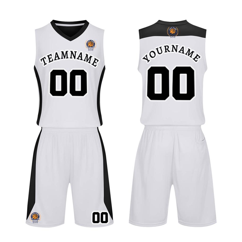 Ärmelloses Basketball-Trikot und Shorts-Set für Herren Atmungsaktive Sportuniform V-Ausschnitt Sportbekleidung für Training und Wettkampf