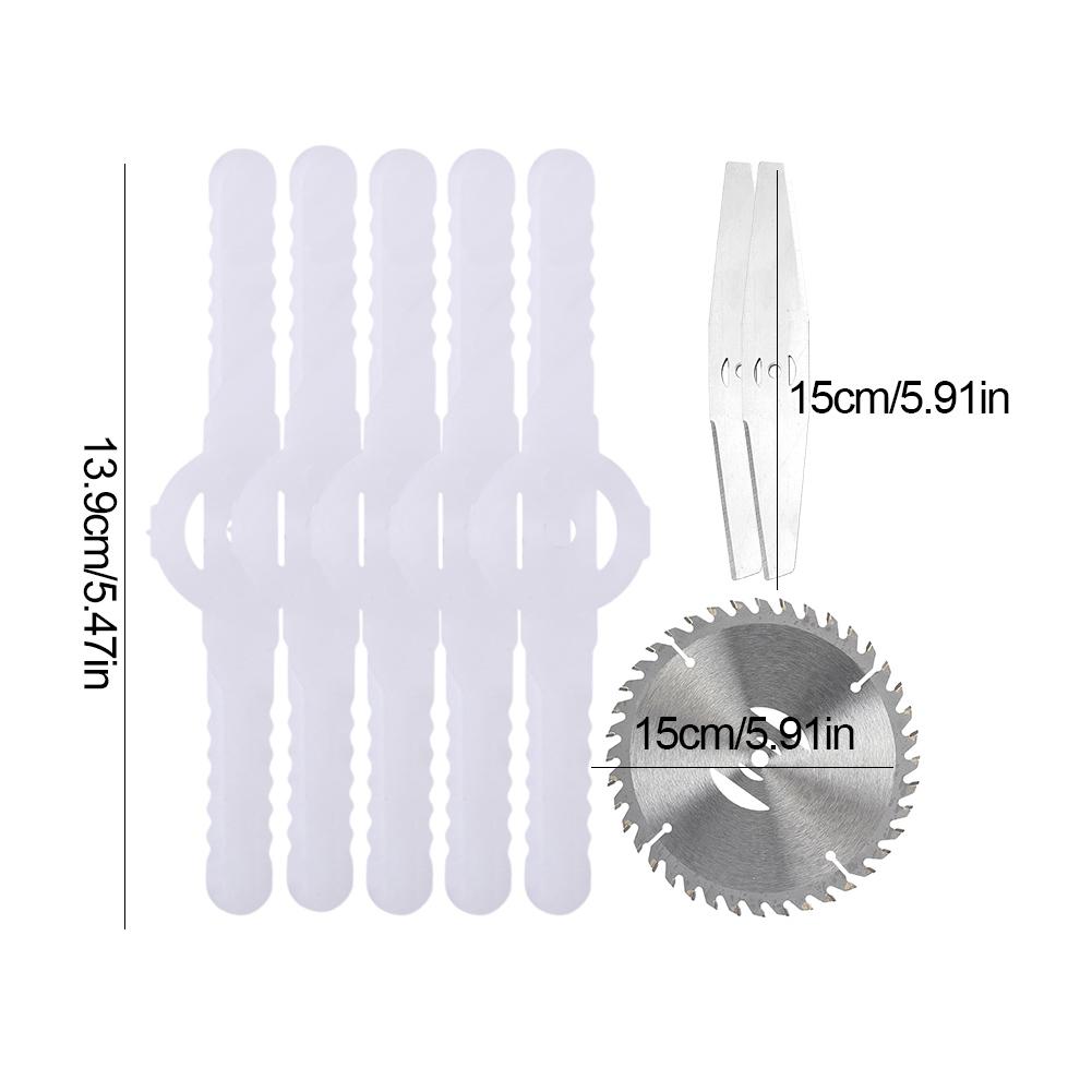 8Pcs Lithium Mower Head Blade Grass Trimmer Saw Blade Plastic Metal Lawn Mower Head Blade Cordless Grass String Trimmer Cutter