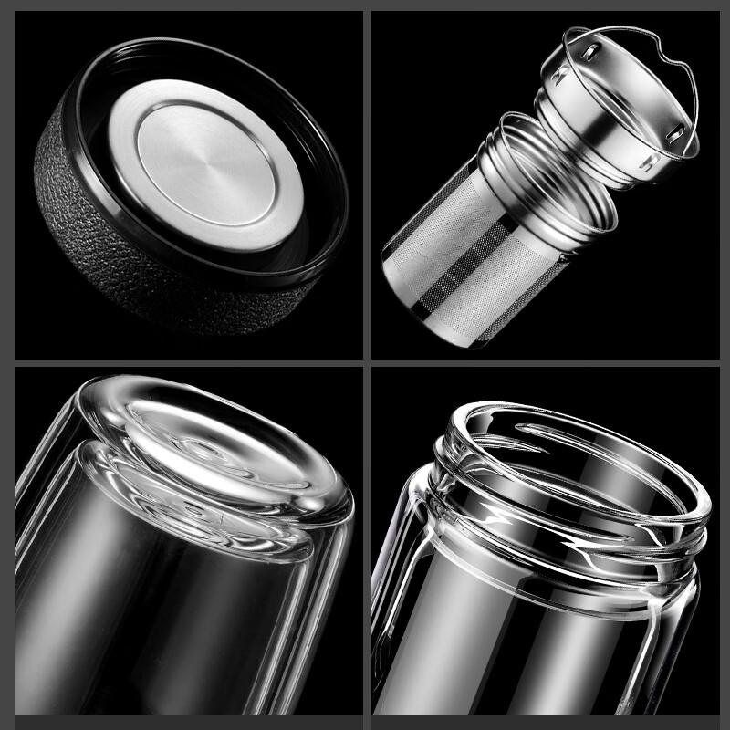 Qianxing Double-Layer Glass Tea Infuser Bottle