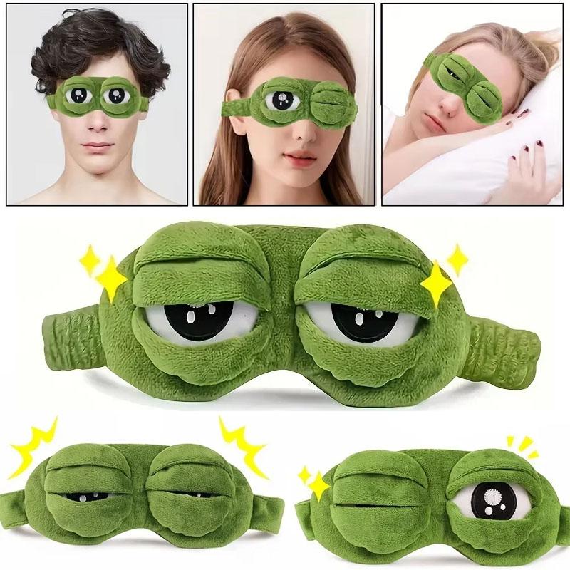 1-10 KS 3D Smutná žába Maska na spaní Přírodní stínidlo na oči na spaní Kryt Stínidlo Oční náplast Ženy Muži Měkká Přenosná Závěs na oči Cestovní Oční náplast