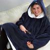 Lazy Blanket Hooded Fleece Jacket Thickened TV Blanket Lazy Blanket Pajama Hoodie Made of Polyester Material
