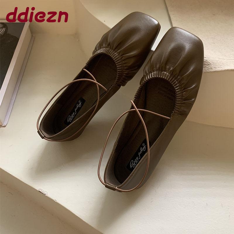 Fashion Soft Female Fashion Square Toe Ladies Flats With Shoes Casual Footwear Shallow Women Ballet Flats Slip On Shoes