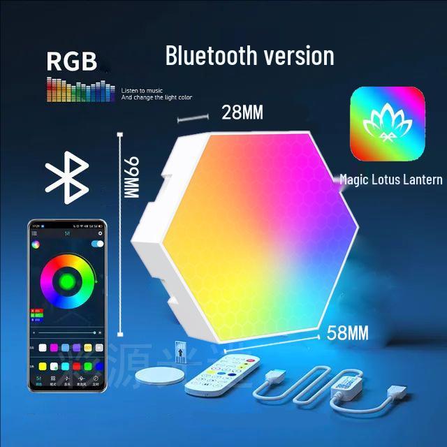Hexagonal Quantum RGB Sound-Reactive Honeycomb Lamp 3 pieces