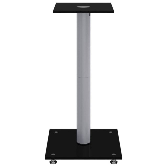 Speaker Stands 2 Pcs Black and Silver 1 Pillar