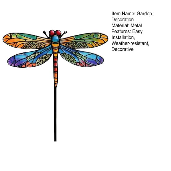 Colorful Insect Stake Metal Bee Garden Stake Animal Bird Snail Design Plant Stake