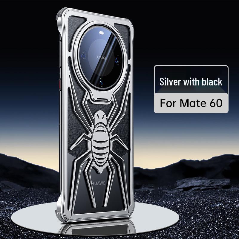 Huawei Mate60 Pro Spider Metal Protective Case - Cross-Border Compatible, Anti-Drop with Bracket.