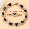 Morrocan Jewelry Sets  Gold Plated 12-Colors Zirconia Earring Necklace And Bracelet Ring For Women Fashion Accessories