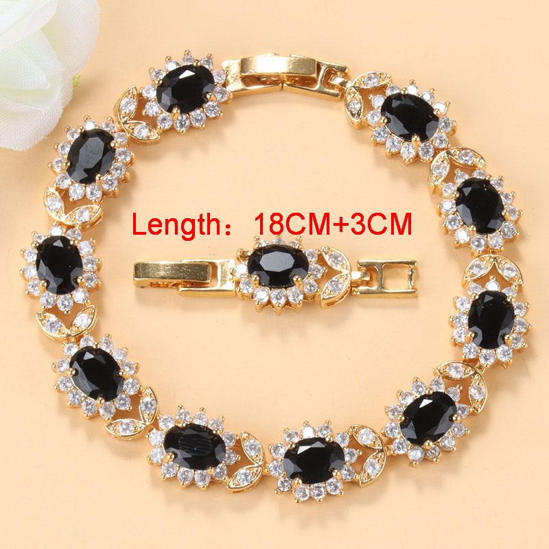 Morrocan Jewelry Sets  Gold Plated 12-Colors Zirconia Earring Necklace And Bracelet Ring For Women Fashion Accessories
