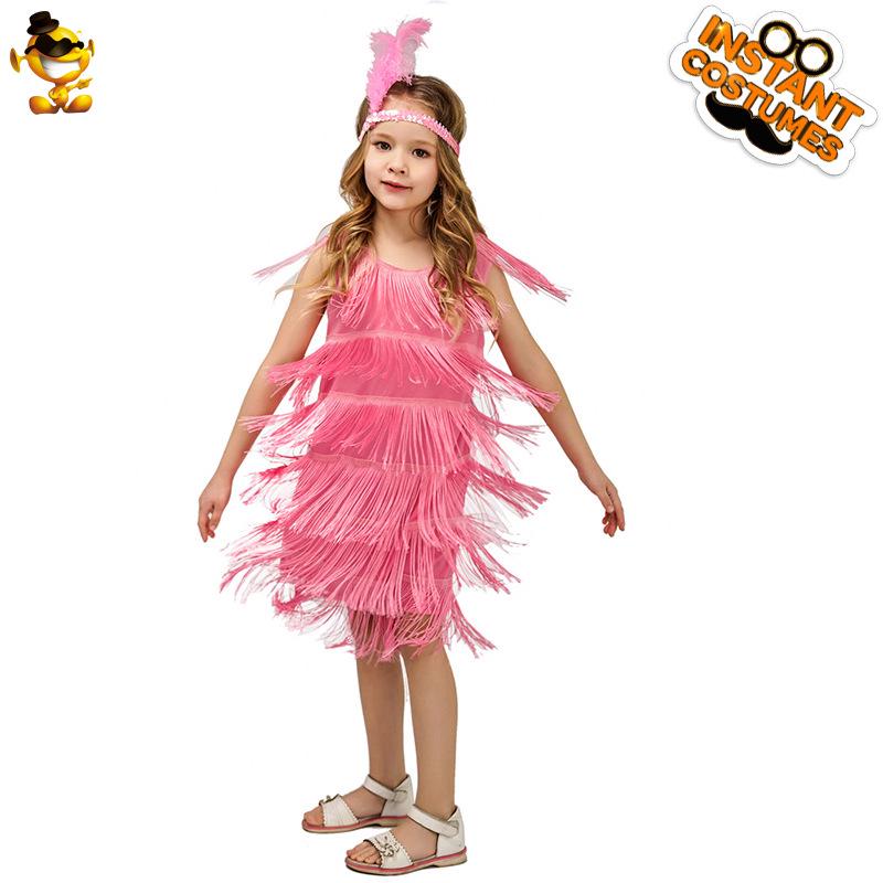 Retro Tassel Skirt Costume for Girls' Latin Dance and Party Performances
