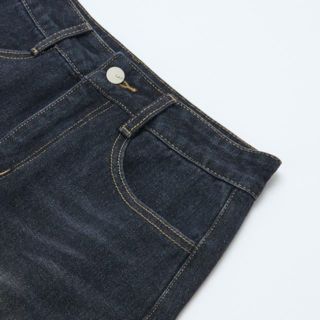 LAP Square Pocket Twisted Line Denim Skirt Aq3Ds861