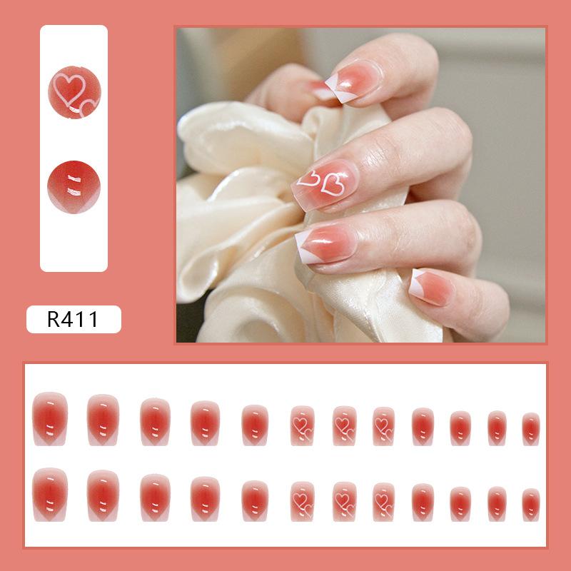 

Искусственные ногти Ношение ногтей Love Blush Square Nails 24 шт. Коробка Модные Съемные
