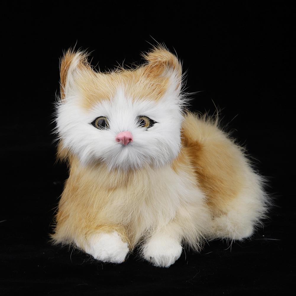 Simulation Polyethylene Cat Shape Statue Animals Sculpture Garden Yard Decoration