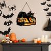 Yousheng Halloween Hanging Door Sign, Cute Cat Hanging Sign, Wooden Front Door Hanger with Hemp Rope for Porch Wall Indoor Home