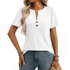 Women's Summer Top Solid Color Twisted Buckle Fashion Short Sleeve T-shirt for Women Shirt