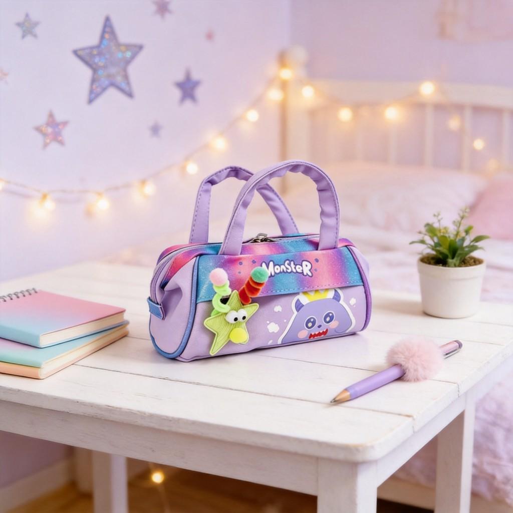 Small Monster Pencil Case For Students With Large Capacity And Oxford Fabric Storage Bag For Kids