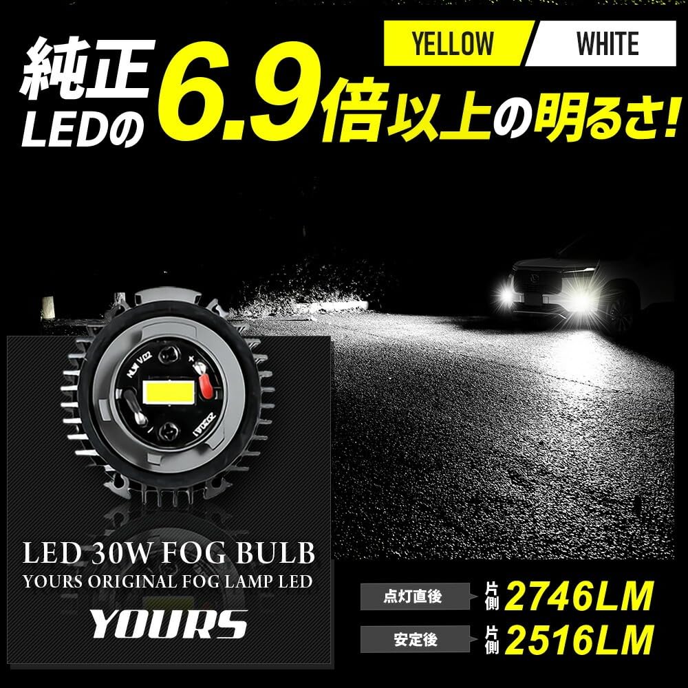YOURS Honda WR-V Compatible Genuine Fog Lamp Replacement LED Bulb [Yellow] Fog Lamp Bulb