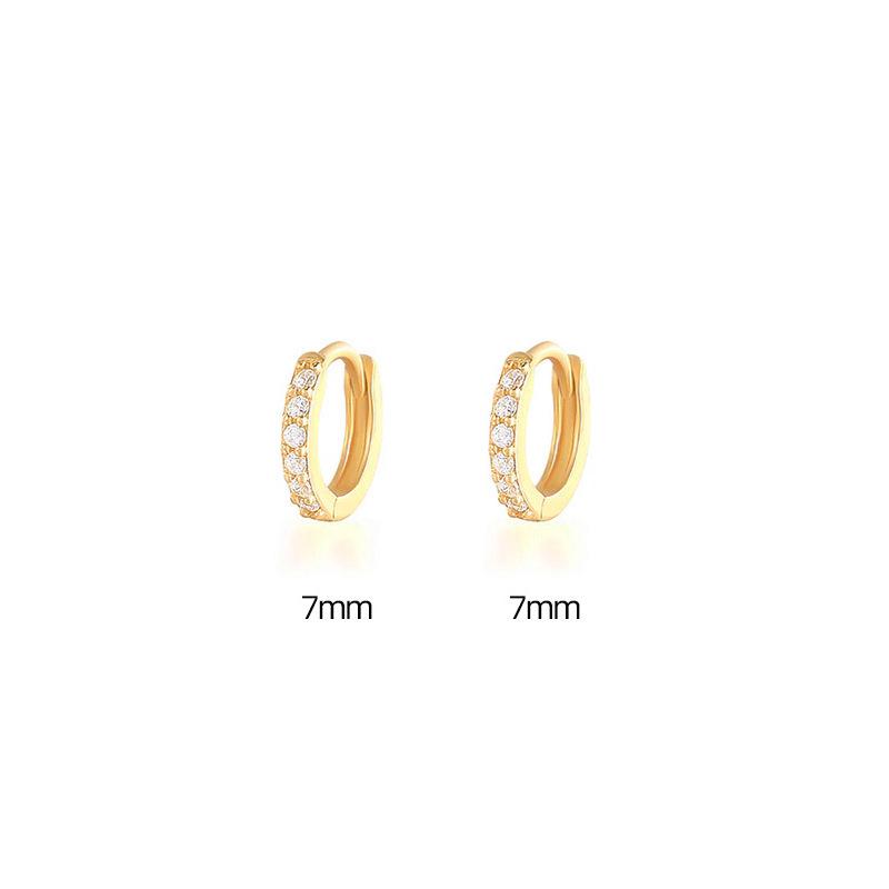 Cao Shi Korean Zircon Diamond Earrings - Simple, Fresh, Round Ear Buckle for Women