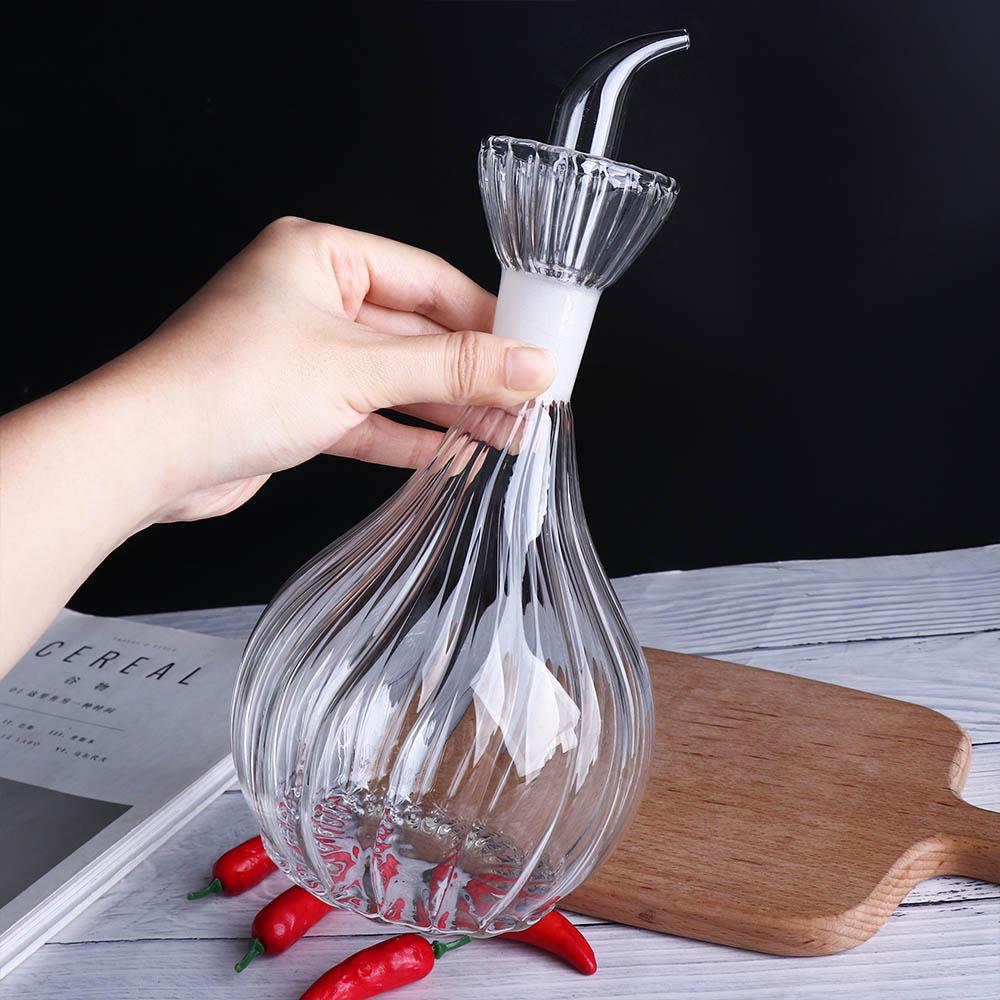 Pouring Spout Oil Dispenser Glass Vinegar Bottle Non-drip Condiment Container  BBQ