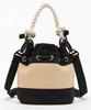 LeSportsac Official RAFFIA MINI Shoulder Black Raffia BUCKET/1423 Bag, Women's,