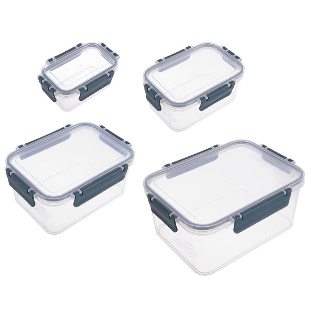 4x Pojemnik Kuchenny Hermetyczny do Żywności z Uszczelką Zestaw Pojemników