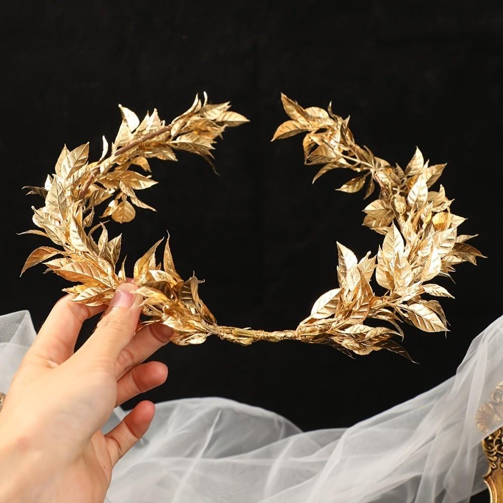 Maple Leaf Wedding Crown Handmade Braided Photography Hair Accessories  Engagement