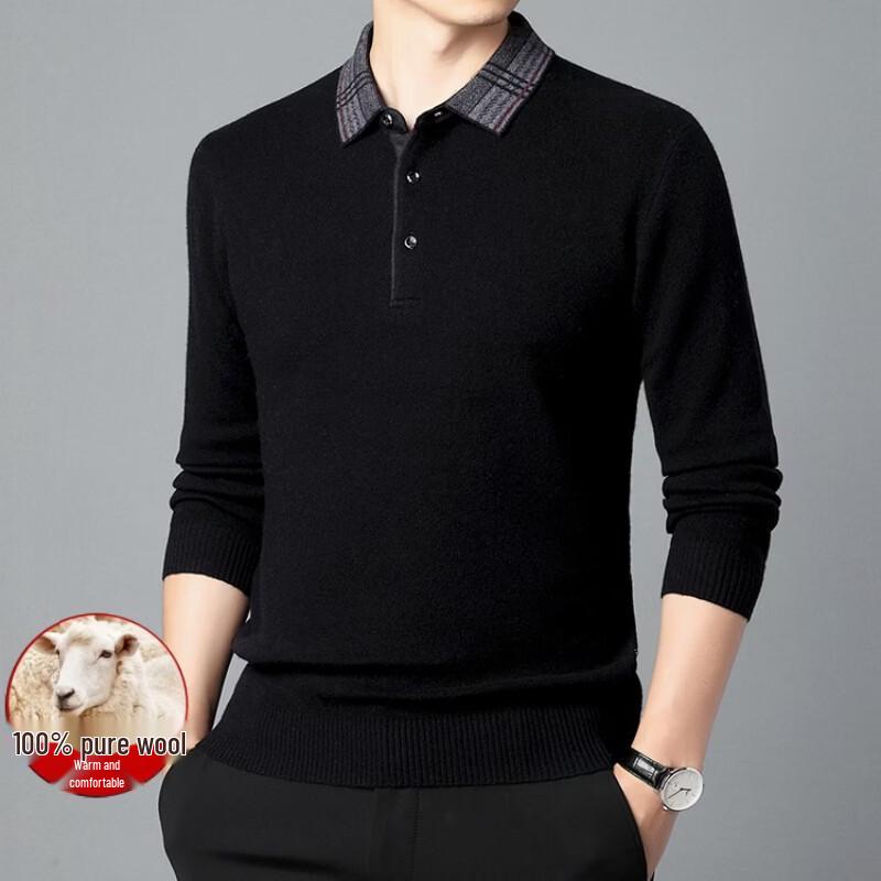Hengyuanxiang Men's Thick Loose Casual Wool Sweater