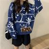 Autumn and Winter Lazy Wind Bear Sweater Women's Loose Pullover Jacket