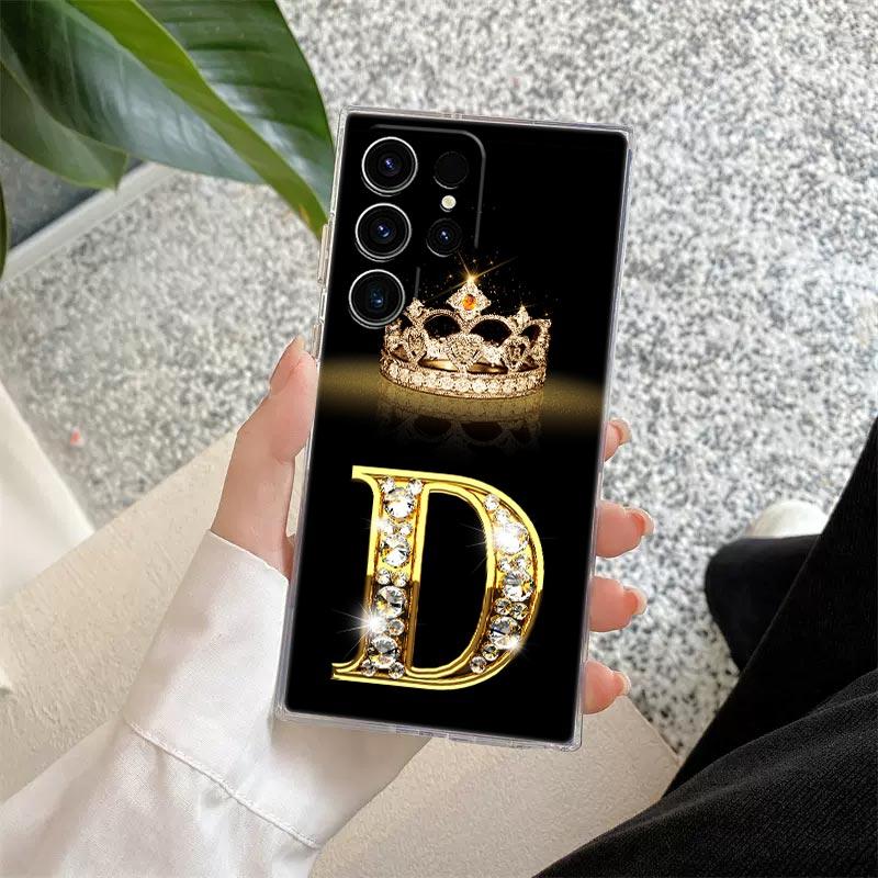 S25FE Klare Hülle Für Samsung Galaxy S26 S25 S24 S23 Ultra S21 FE S22 Plus S26 Ultra Handyhülle Buchstabe G F V H D P C B