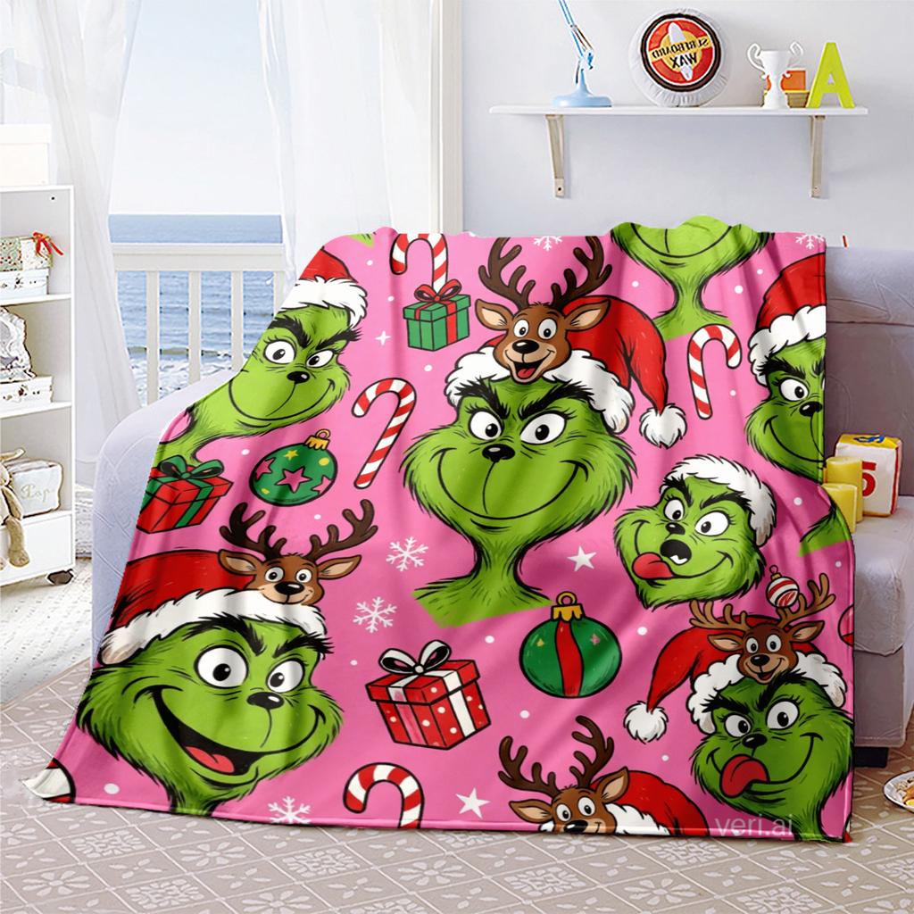Christmas Gift Comedy Movie How the Grinch Stole Christmas blanket home warming, four season bed decoration sofa cover flannel throwing blanket K20