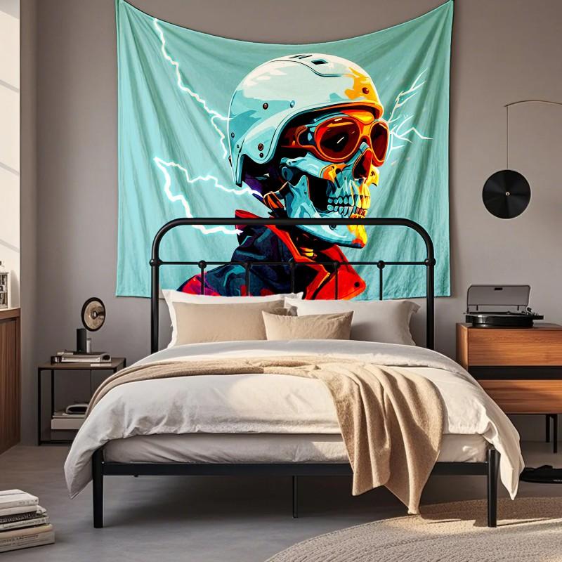 Boho Chic Wall Tapestry With Moon Phase Floral Starry Sky Design Bedroom Yoga Studio Decor