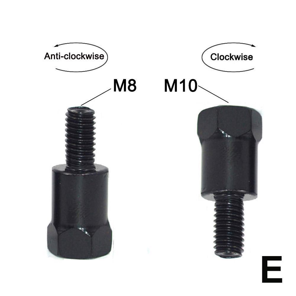 Black Motorcycle 32MM M10 8MM M8 Rearview Mirrors Adapters Conversion Bolt Clockwise Anti-clock Right Left Thread
