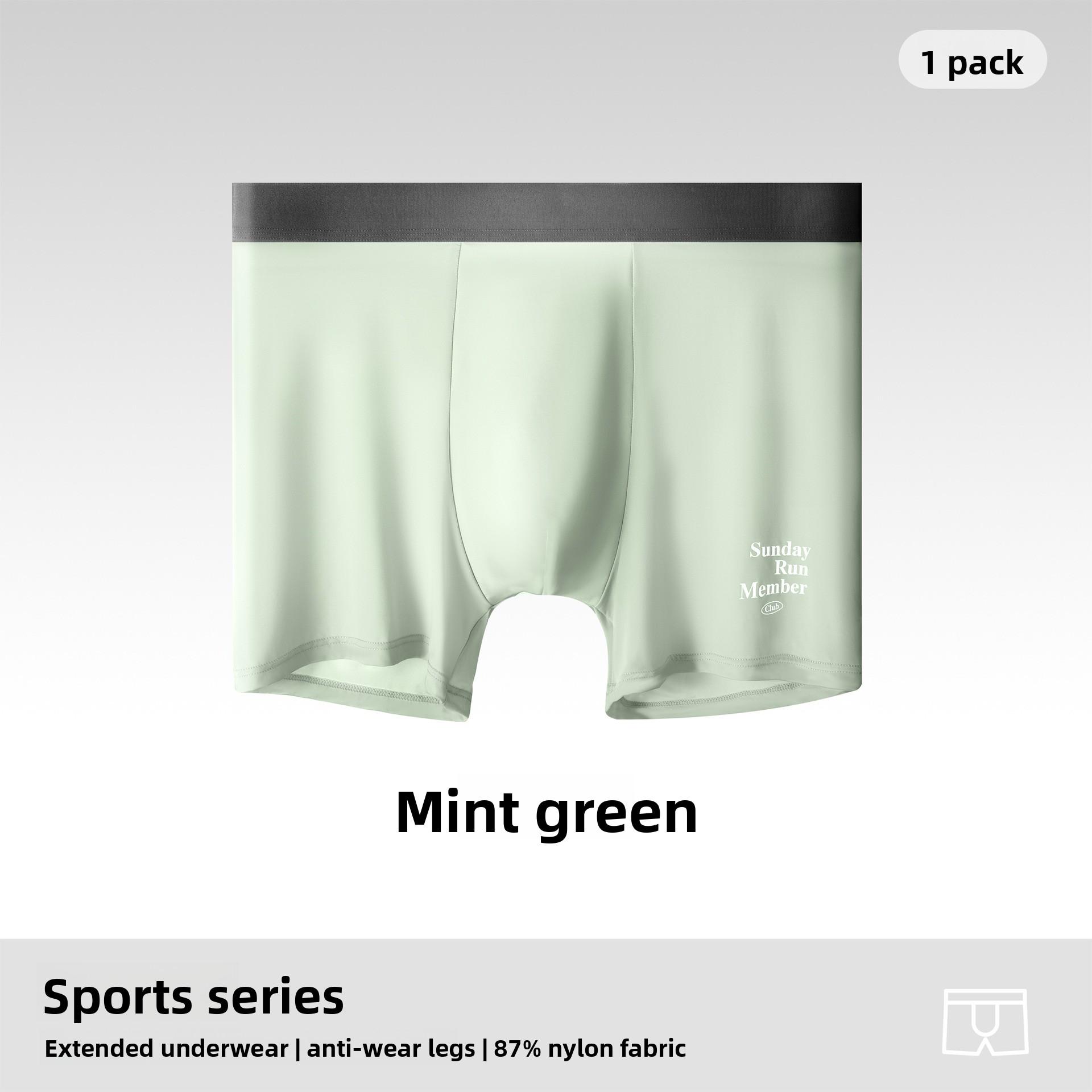 Plus Size Men s Spring Summer New 10A Antibacterial Ice Silk Extended Briefs XL мятный зеленый