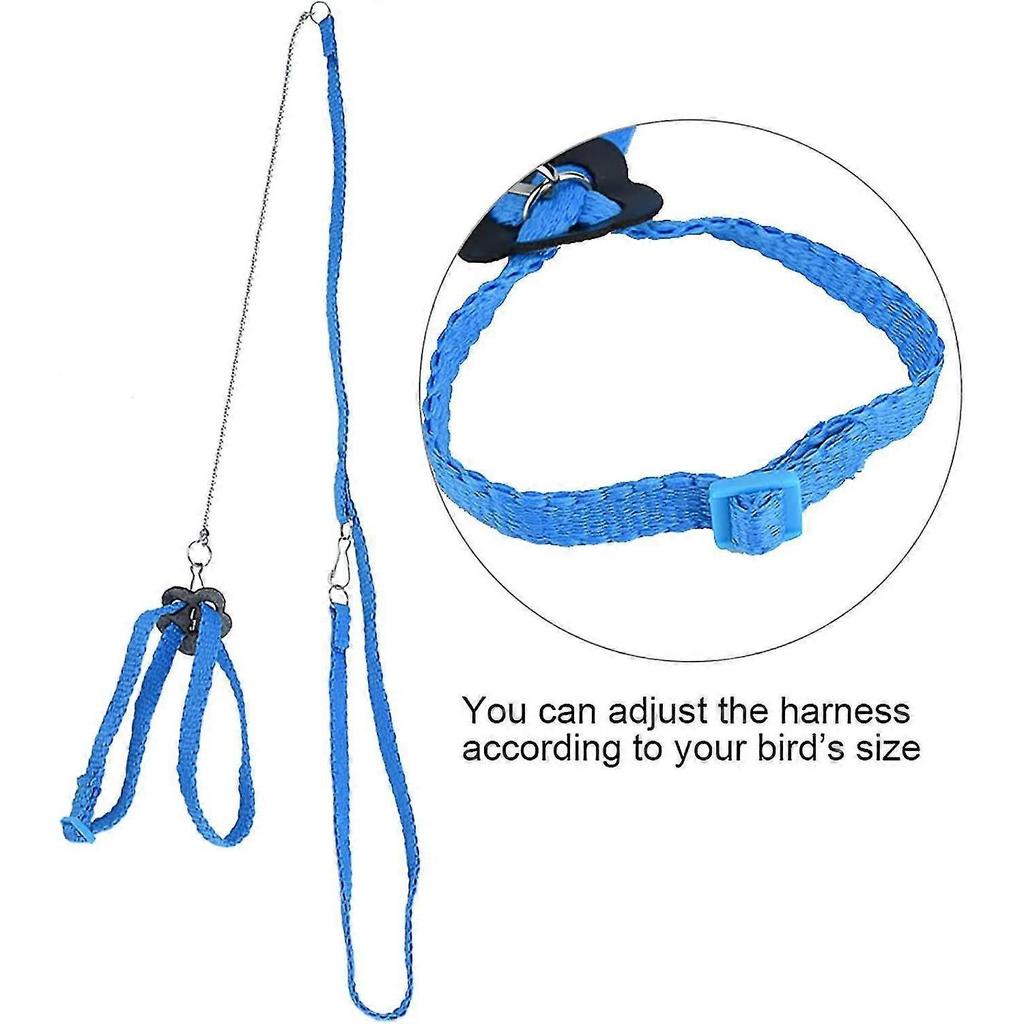 Bird Harness, Bird Training Harness, Training Leash, Fiber Bird Harness, Pet Harness For Outdoor Animal Training(blue)