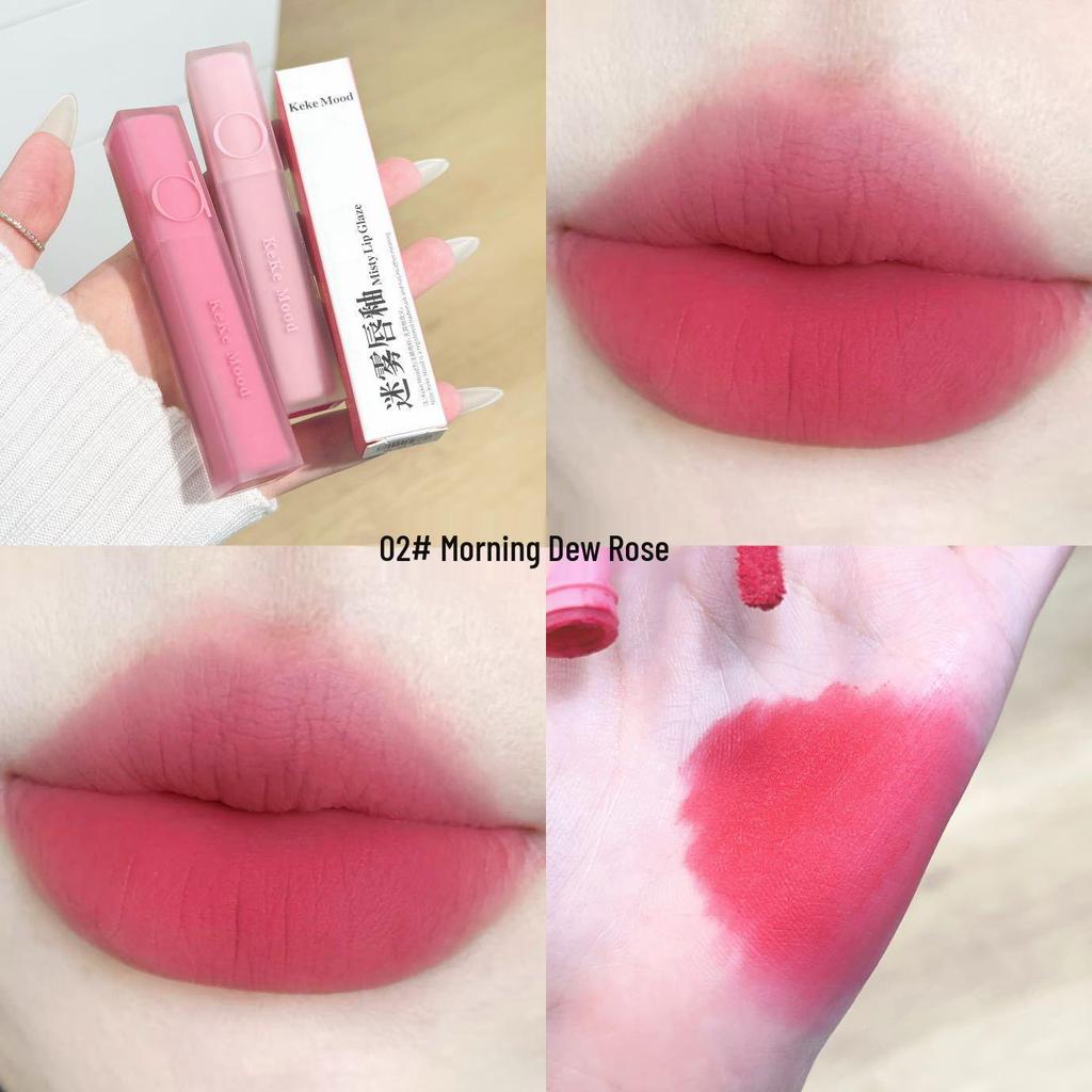 KeKeMood Mist Gummy Matte Velvet Lip Glaze - Long-lasting, Lightweight, Natural Korean Style Lipstick.