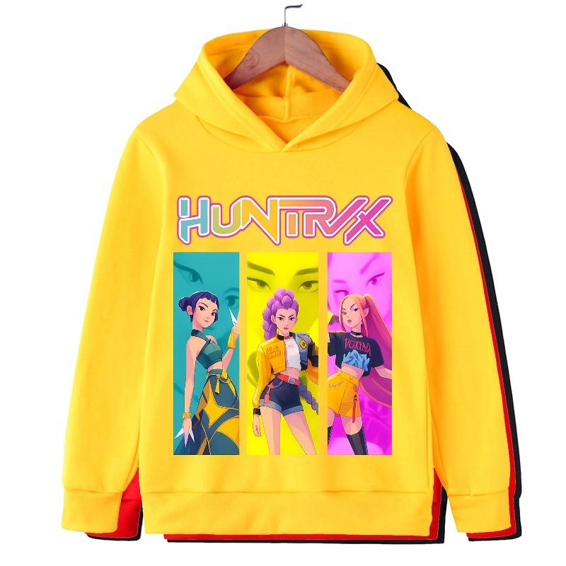 KPOP Devil Hunter Boy Girl Hoodie Street Sports Casual Trendy Harajuku Cartoon Children Autumn Winter Sweatshirt Clothing Top