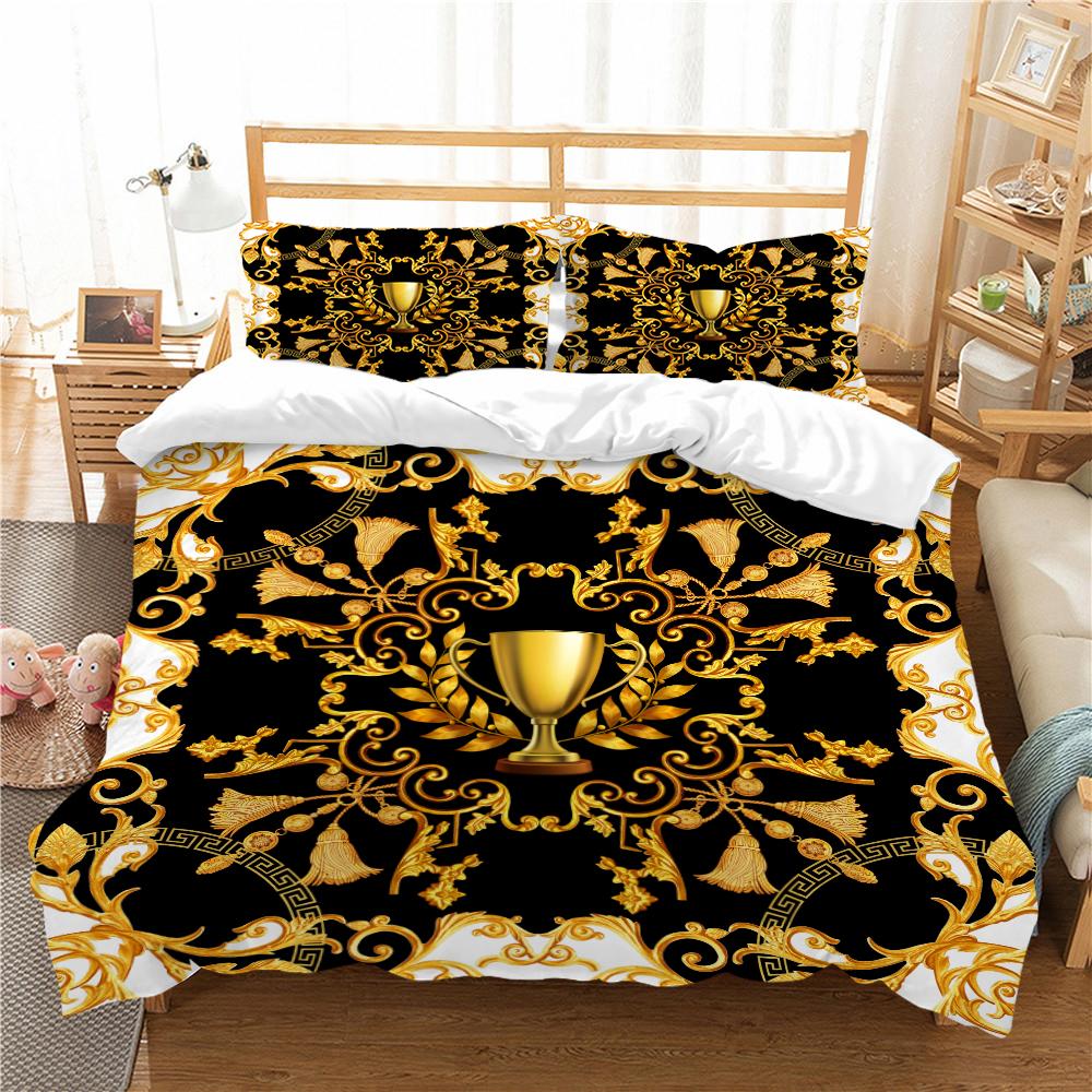 3D Digital Printing Gorgeous Quilt Cover and Pillowcase 2/3 Single Double Bed Home Textiles Soft Bedding Set Gift